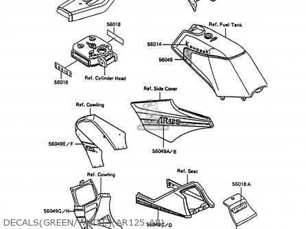 DECALS(GREEN/WHITE)(AR125-A8) - AR125A8 1990 UNITED KINGDOM GR NR