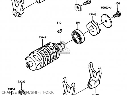CHANGE DRUM/SHIFT FORK - AR125B1 1984 FRANCE