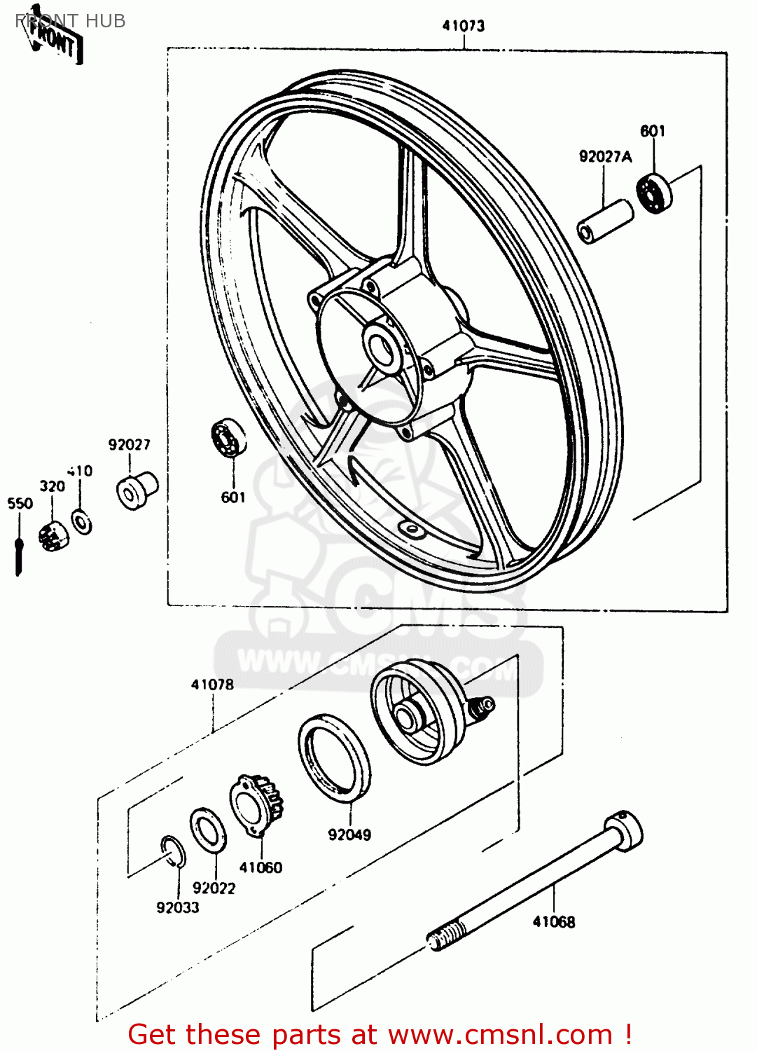 FRONT HUB AR125B2 1985 FRANCE