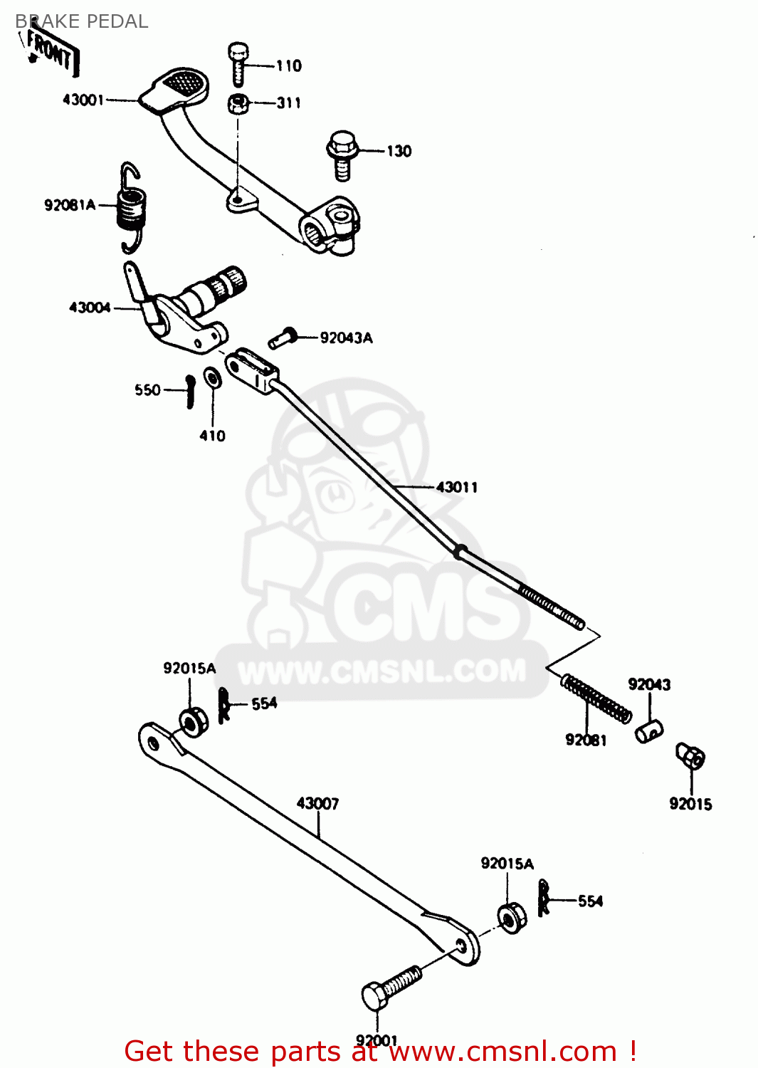 BRAKE PEDAL AR125B2 1985 FRANCE