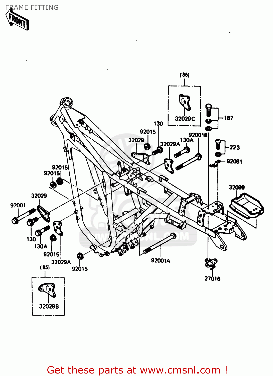 FRAME FITTING AR125B2 1985 FRANCE