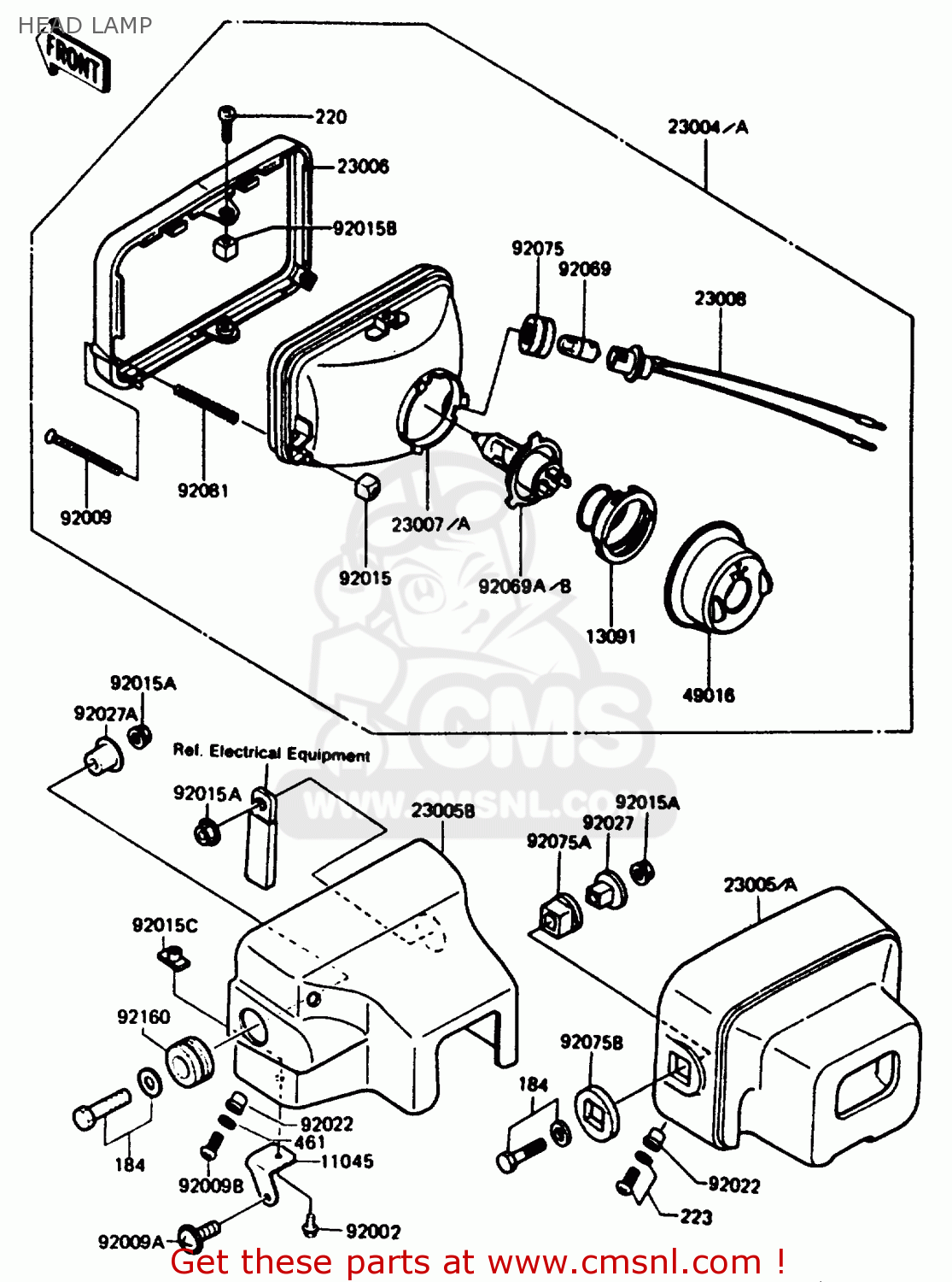 HEAD LAMP AR125B2 1985 FRANCE