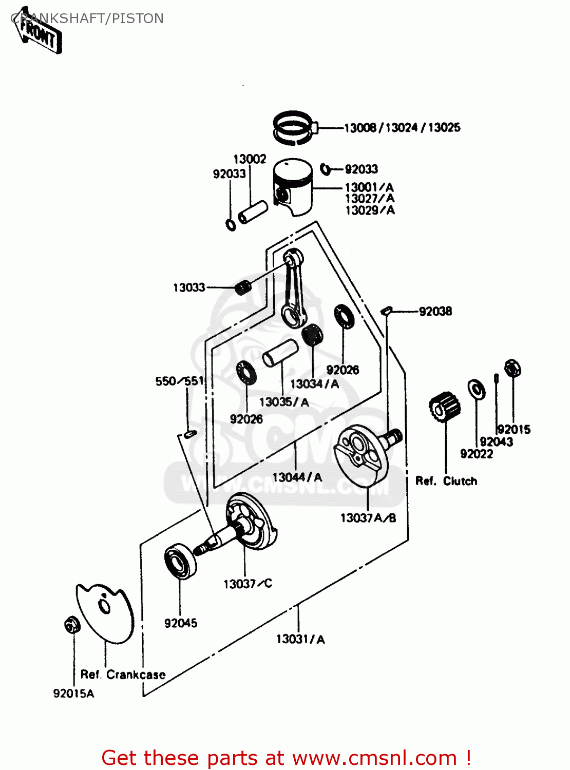 CRANKSHAFT/PISTON AR125B3 1986 UNITED KINGDOM FRANCE