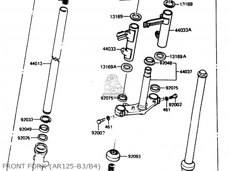 FRONT FORK (AR125-B3/B4) - AR125B3 1986 UNITED KINGDOM FRANCE