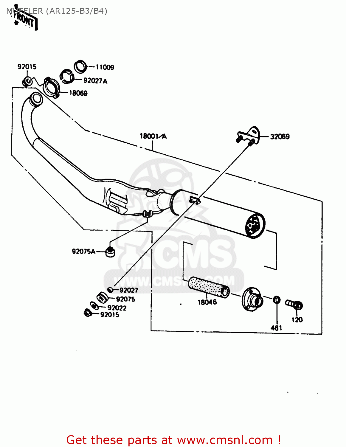 MUFFLER (AR125-B3/B4) AR125B4 1987 UNITED KINGDOM FRANCE