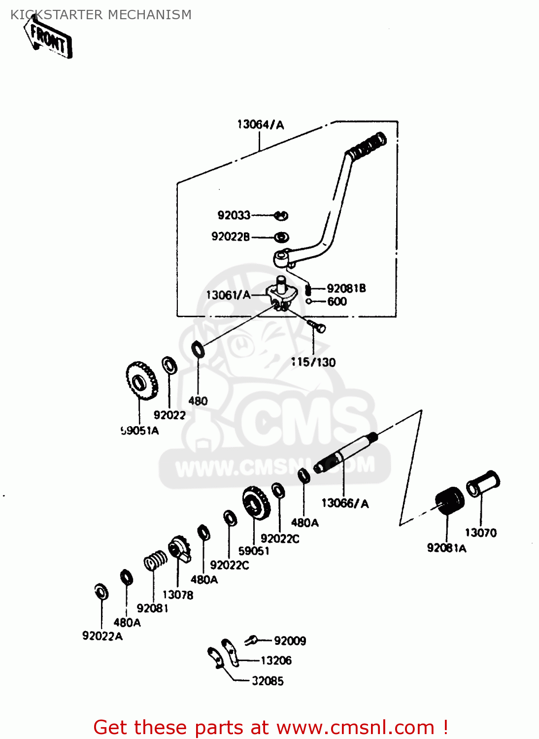 KICKSTARTER MECHANISM AR125B4 1987 UNITED KINGDOM FRANCE