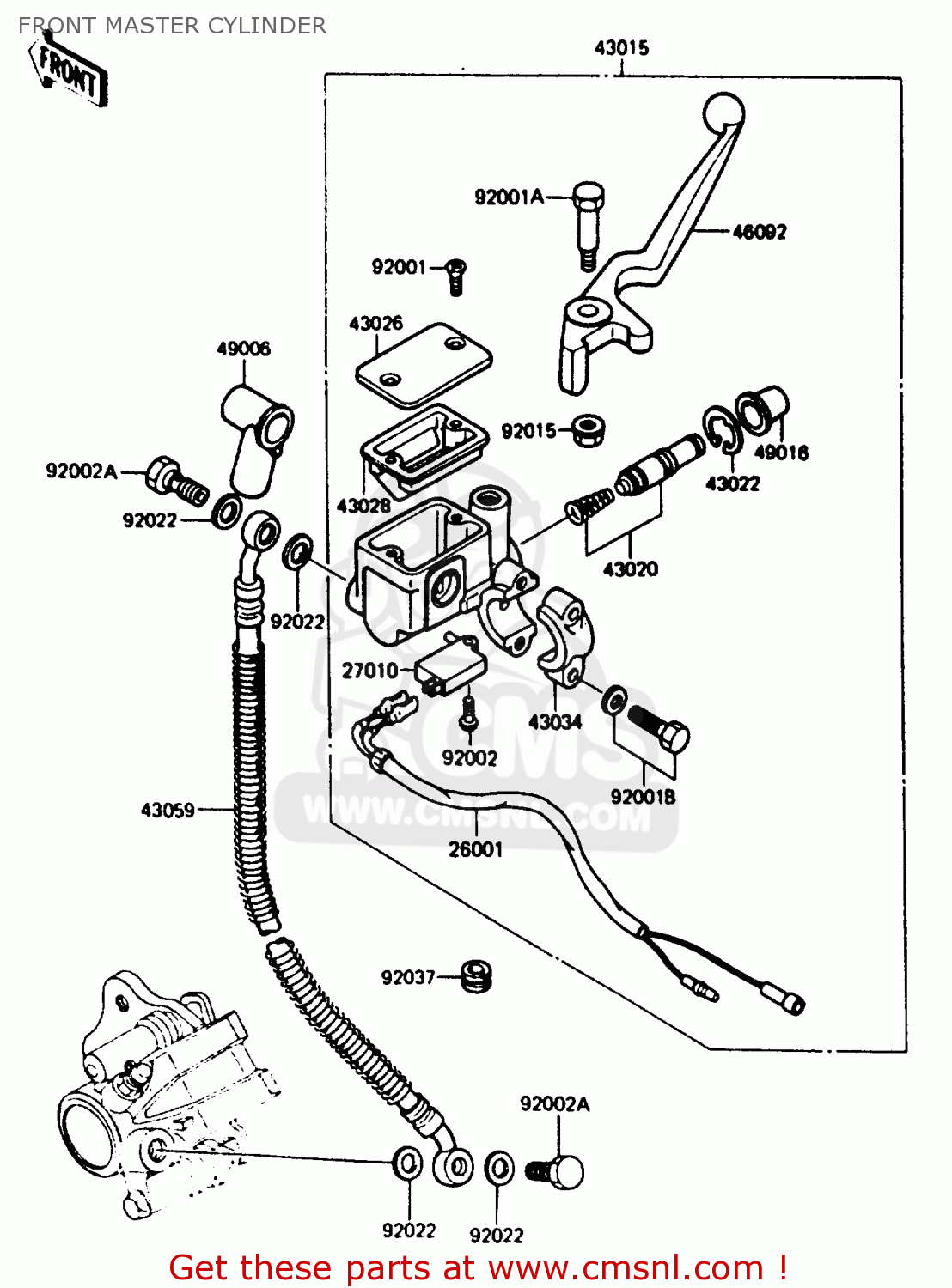 FRONT MASTER CYLINDER AR125B4 1987 UNITED KINGDOM FRANCE