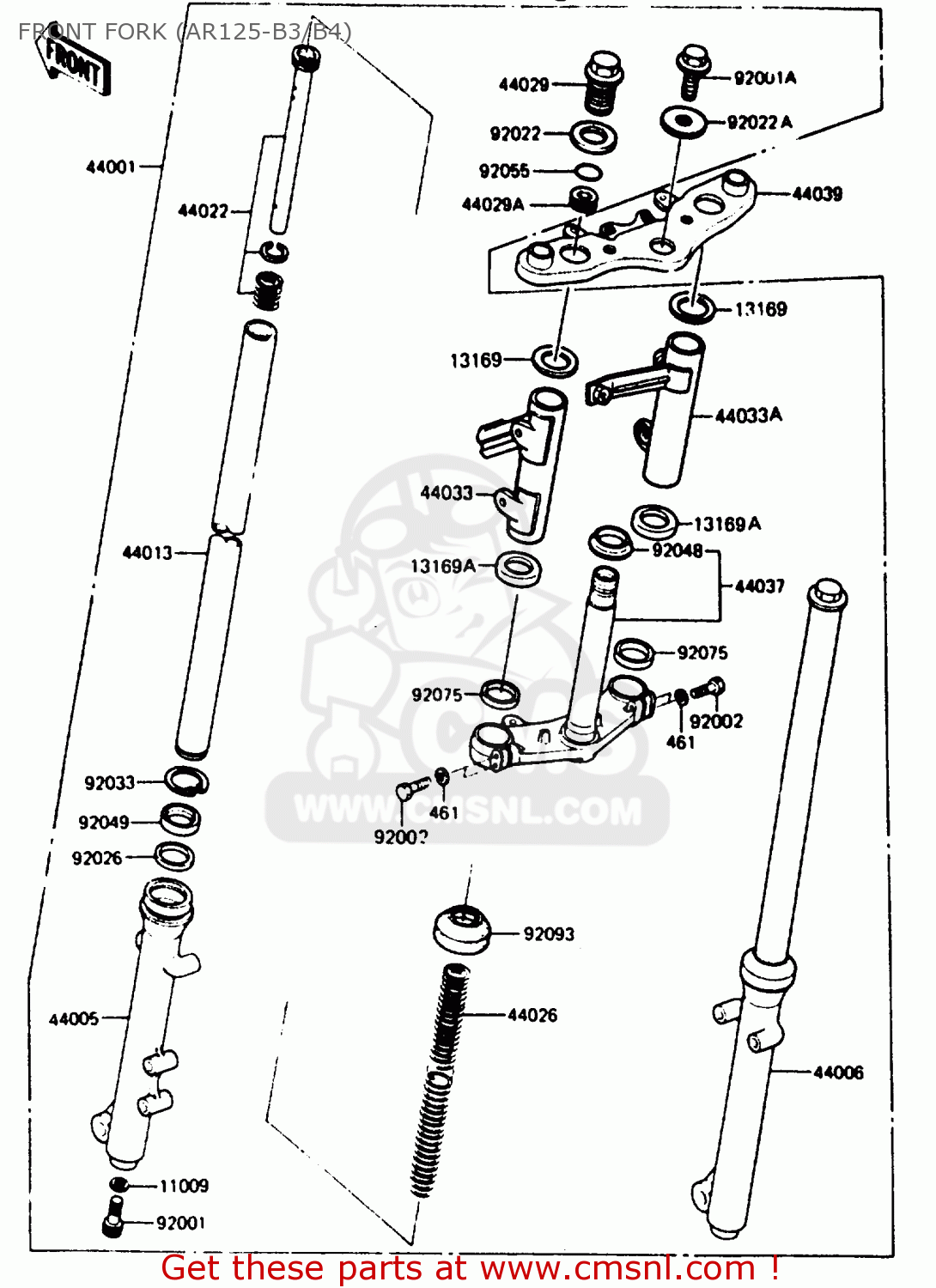 FRONT FORK (AR125-B3/B4) AR125B4 1987 UNITED KINGDOM FRANCE
