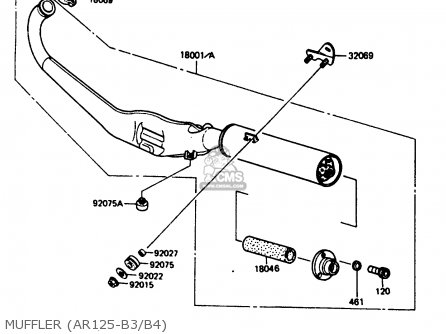 MUFFLER (AR125-B3/B4) - AR125B4 1987 UNITED KINGDOM FRANCE