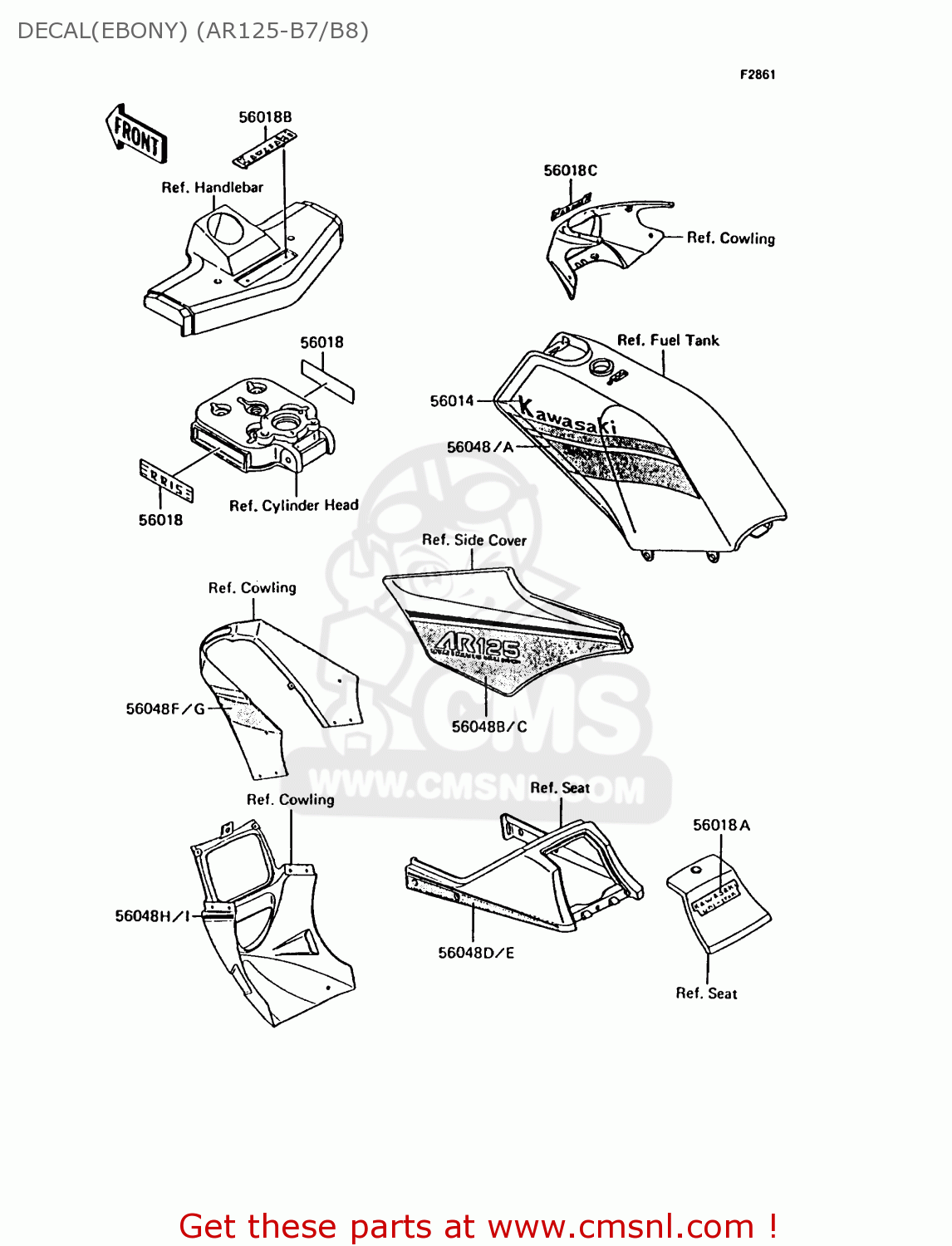 DECAL(EBONY) (AR125-B7/B8) AR125B7 1990 UNITED KINGDOM