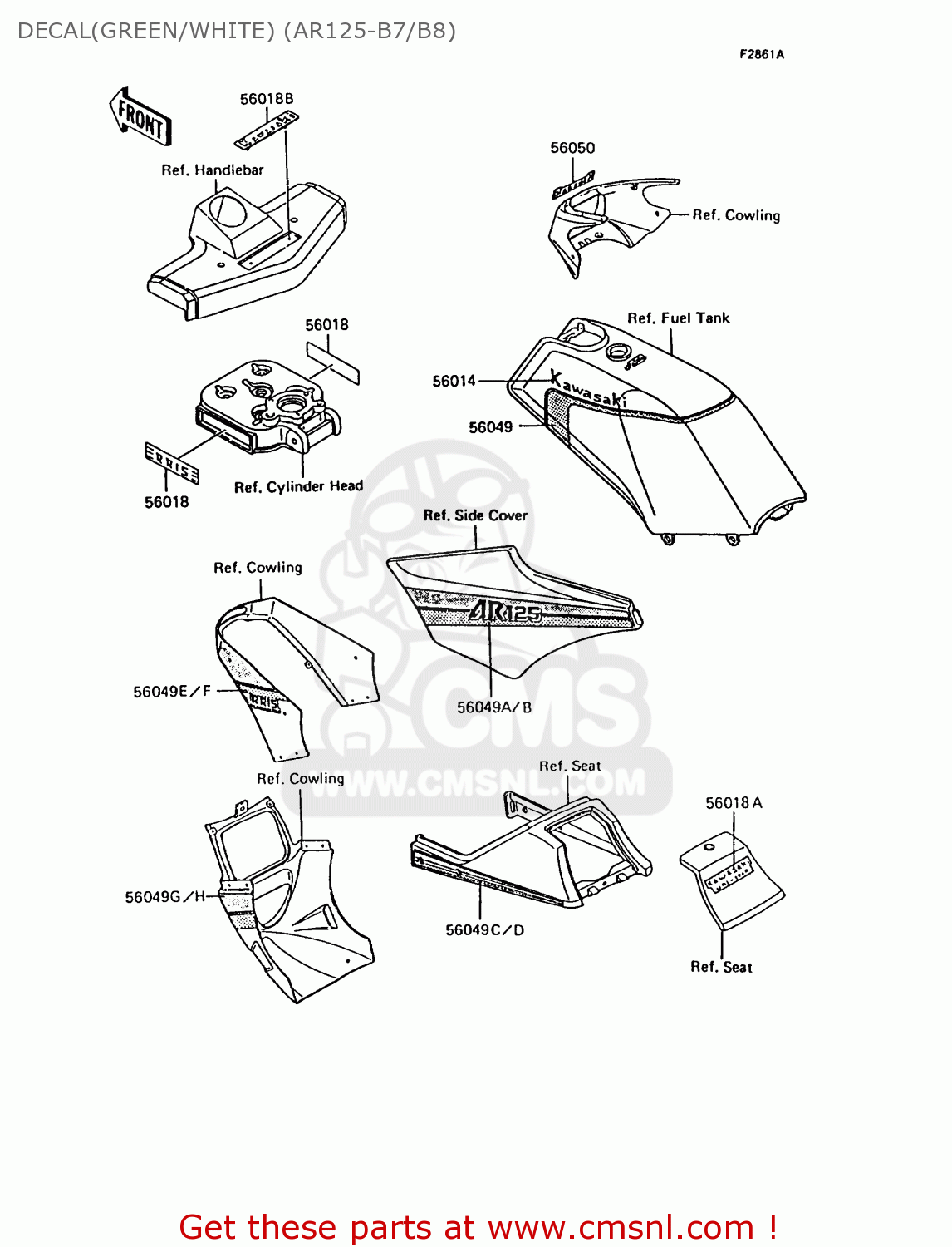 DECAL(GREEN/WHITE) (AR125-B7/B8) AR125B7 1990 UNITED KINGDOM