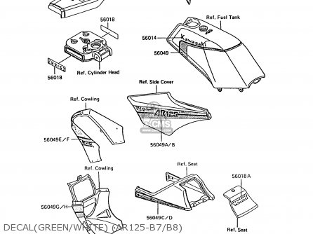 DECAL(GREEN/WHITE) (AR125-B7/B8) - AR125B7 1990 UNITED KINGDOM