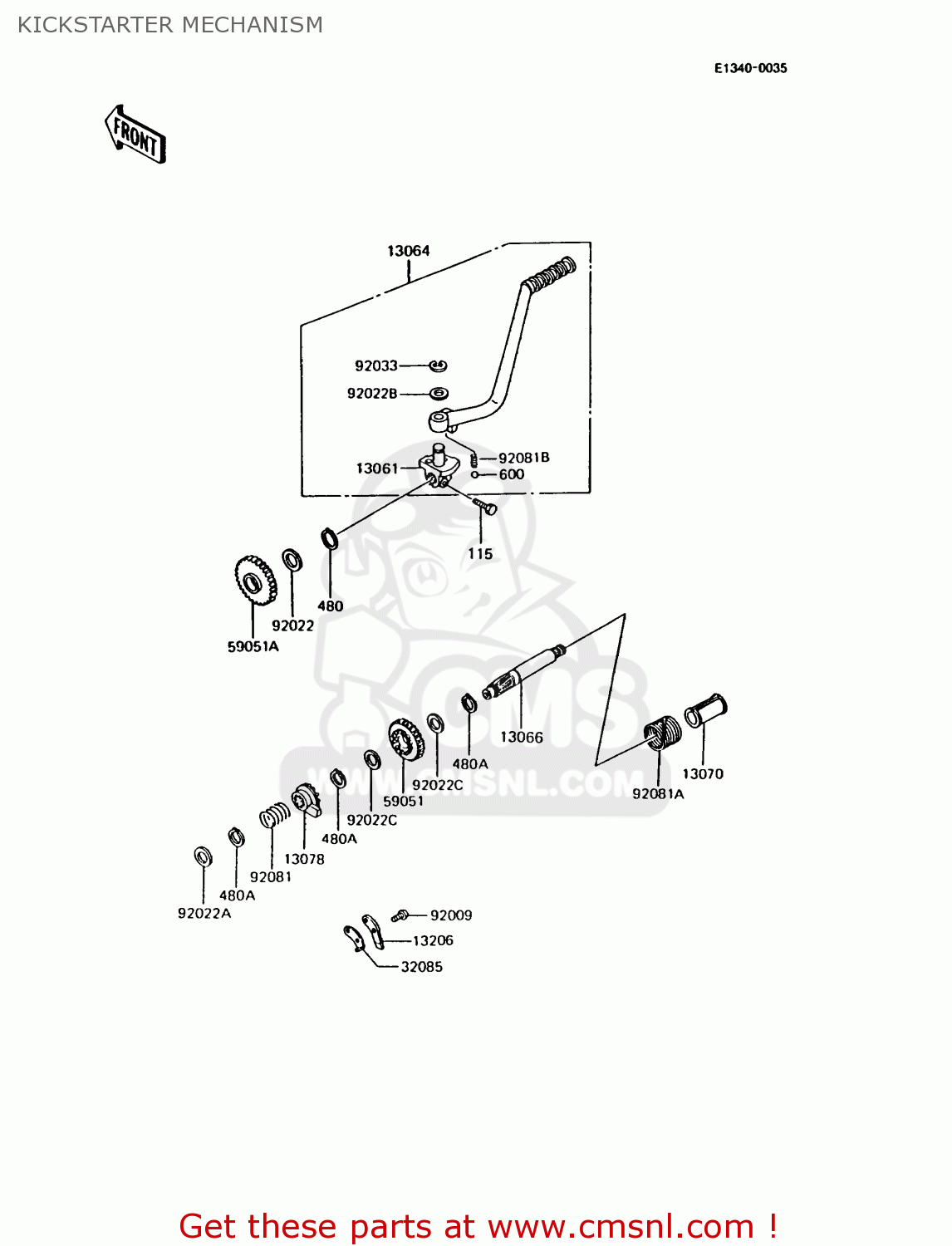 KICKSTARTER MECHANISM AR125B8 1991 UNITED KINGDOM