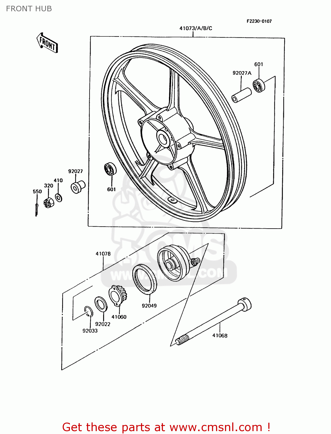 FRONT HUB AR125B8 1991 UNITED KINGDOM