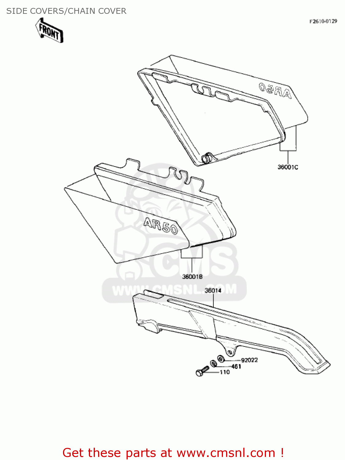 SIDE COVERS/CHAIN COVER AR50A1 1982 USA