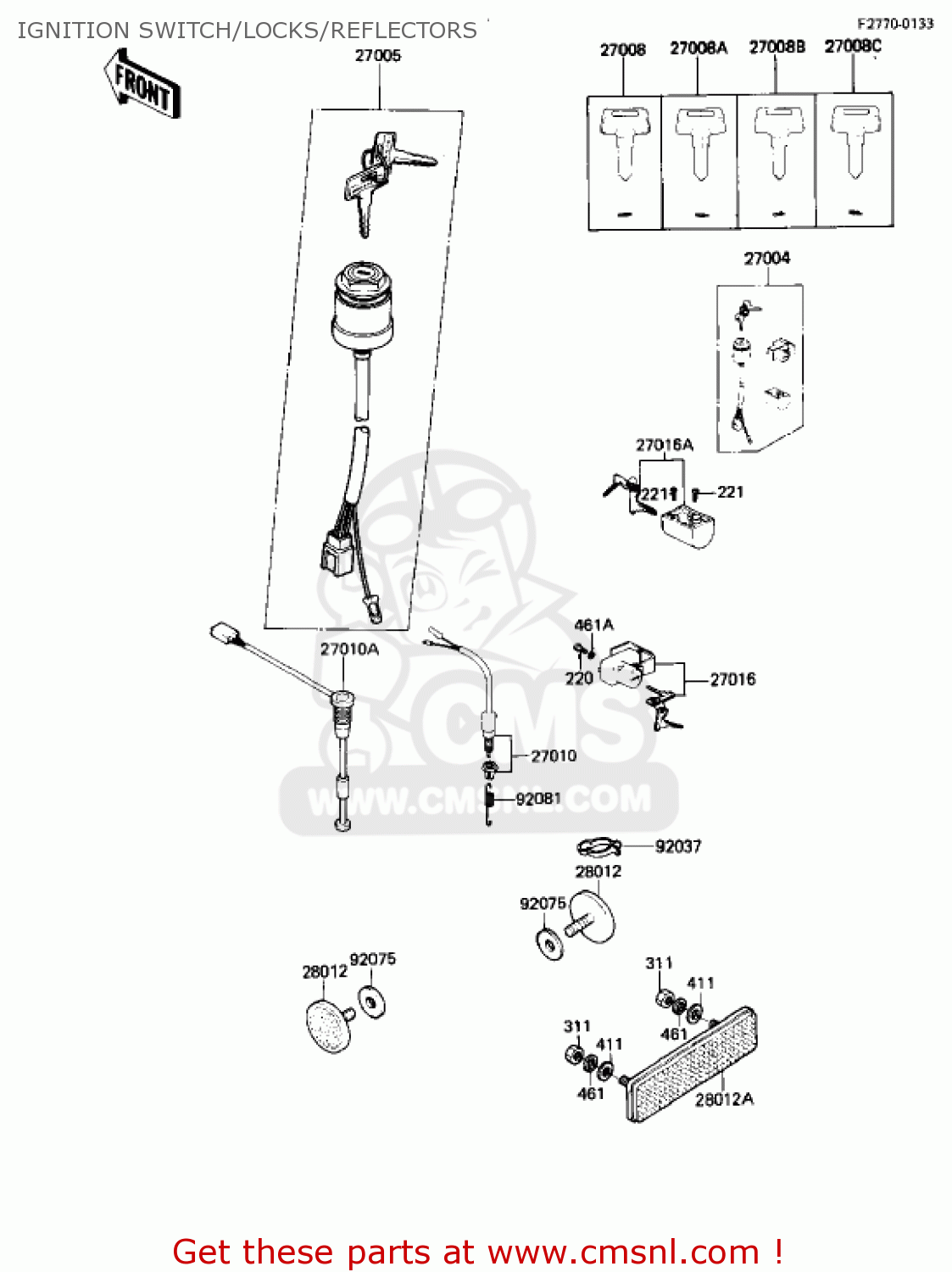 IGNITION SWITCH/LOCKS/REFLECTORS AR50A1 1982 USA