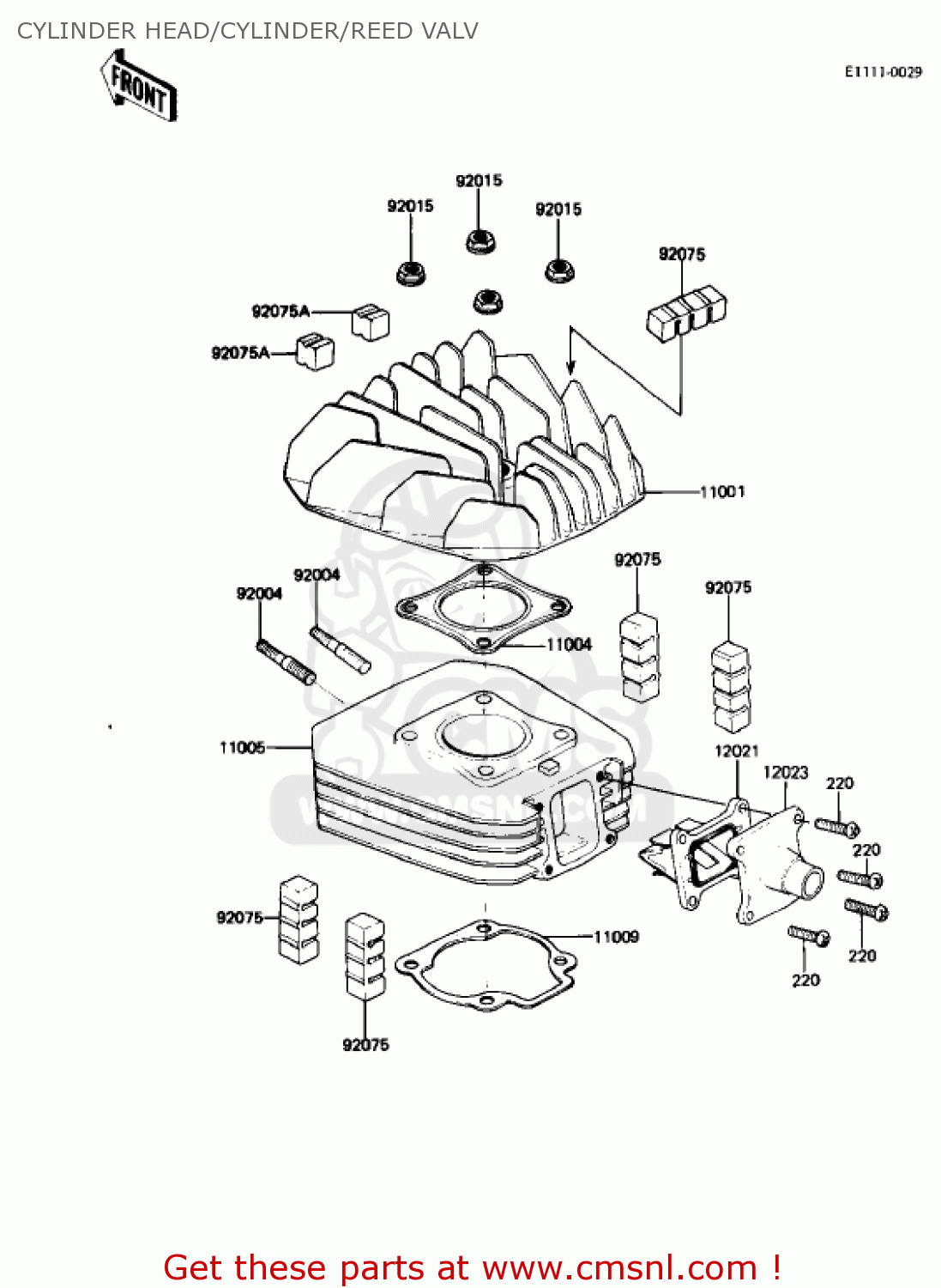 CYLINDER HEAD/CYLINDER/REED VALV AR50A1 1982 USA