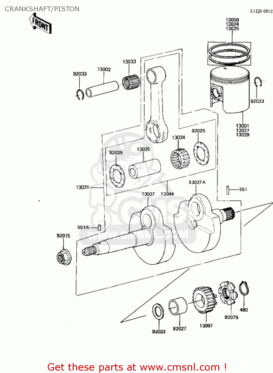 CRANKSHAFT/PISTON AR50A1 1982 USA