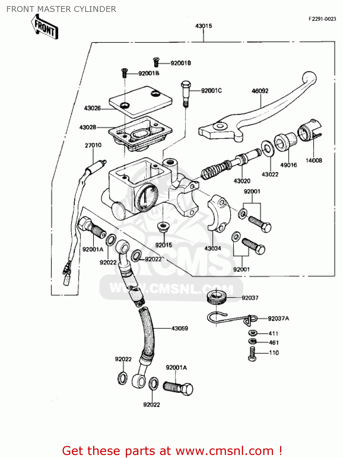 FRONT MASTER CYLINDER AR50A1 1982 USA