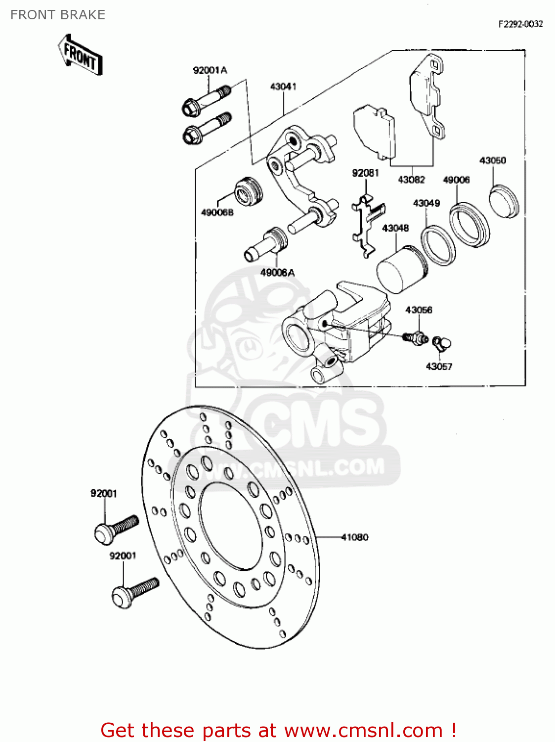 FRONT BRAKE AR50A1 1982 USA