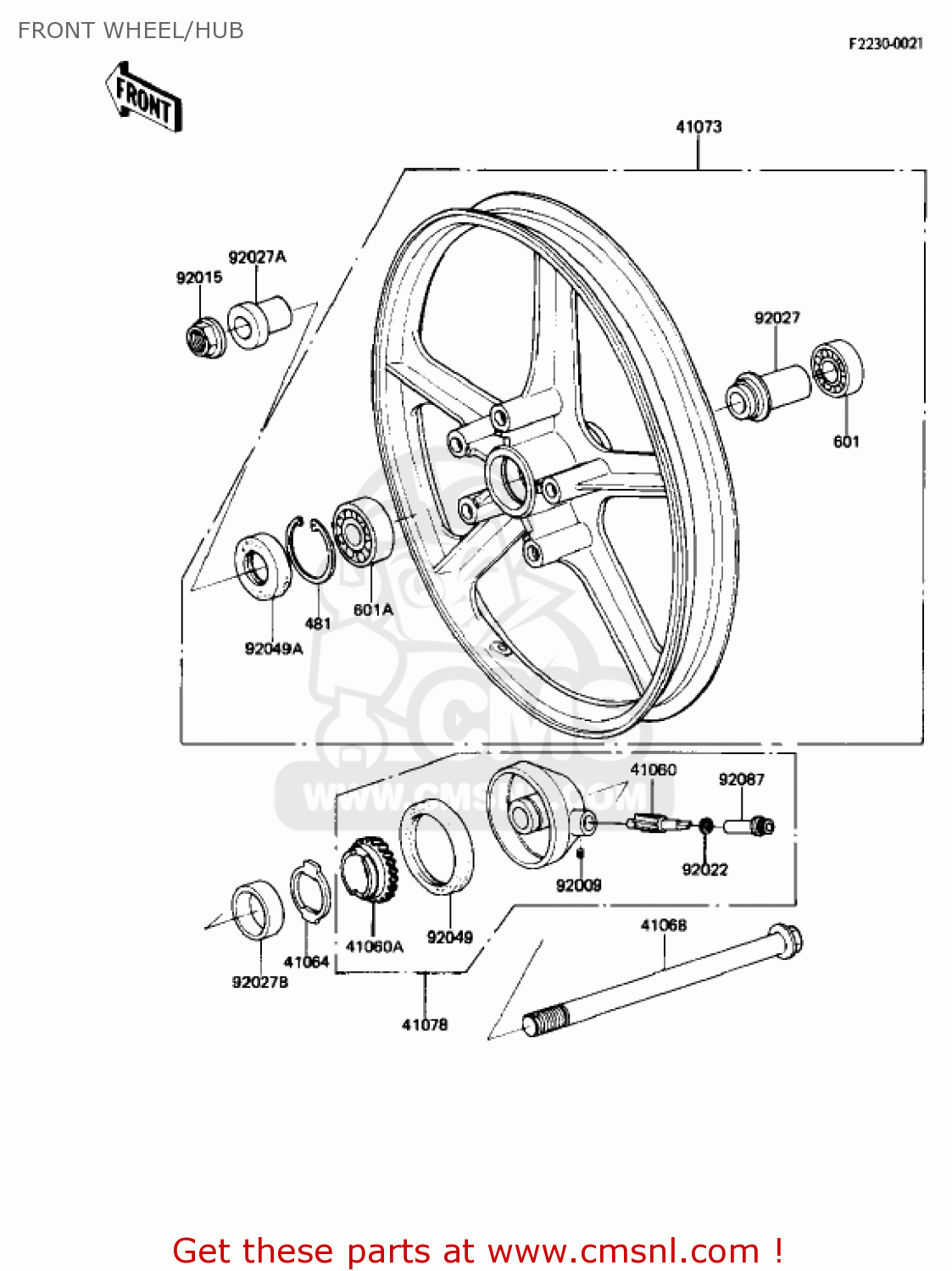 FRONT WHEEL/HUB AR50A1 1982 USA