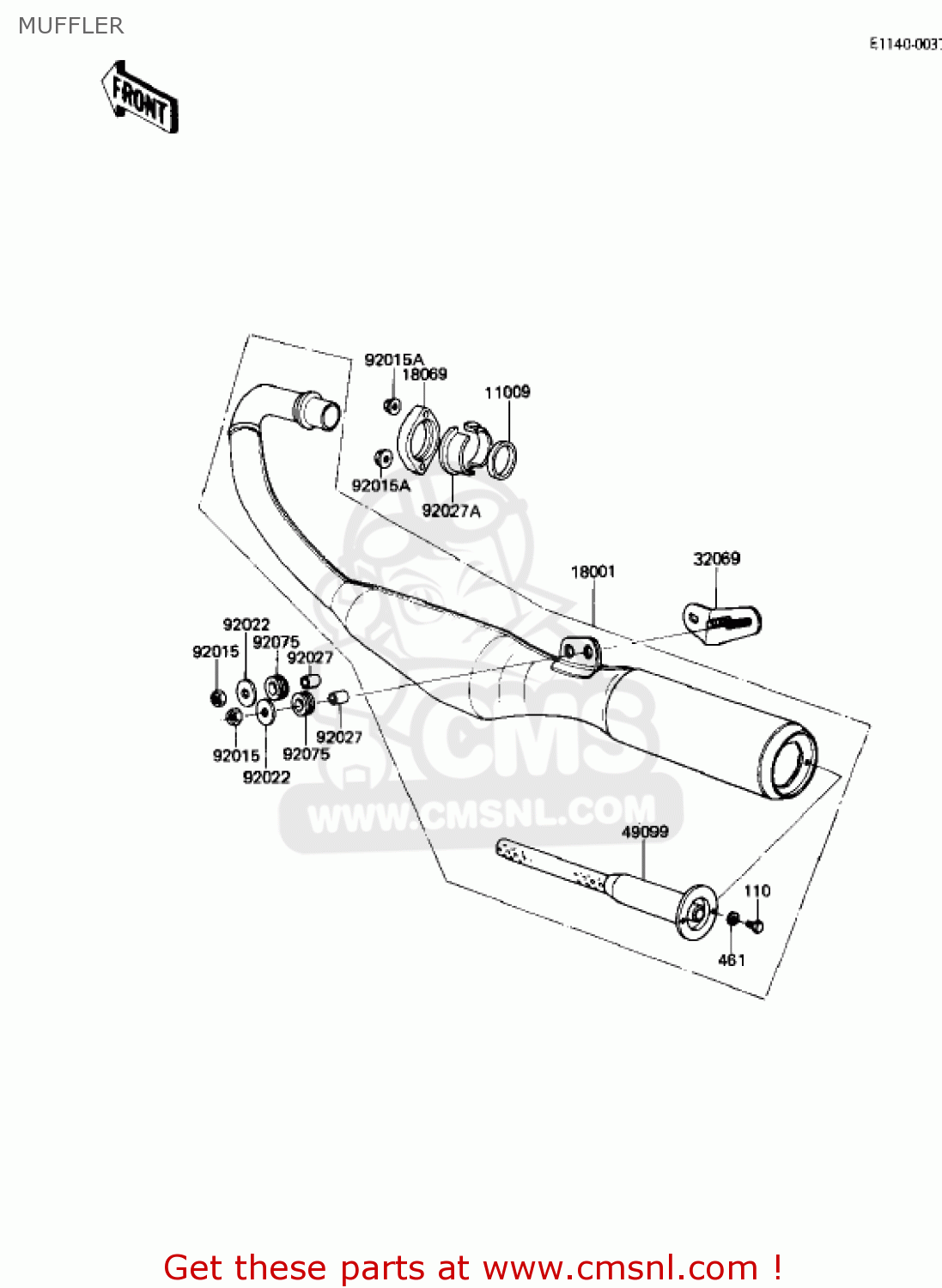 MUFFLER AR50A1 1982 USA