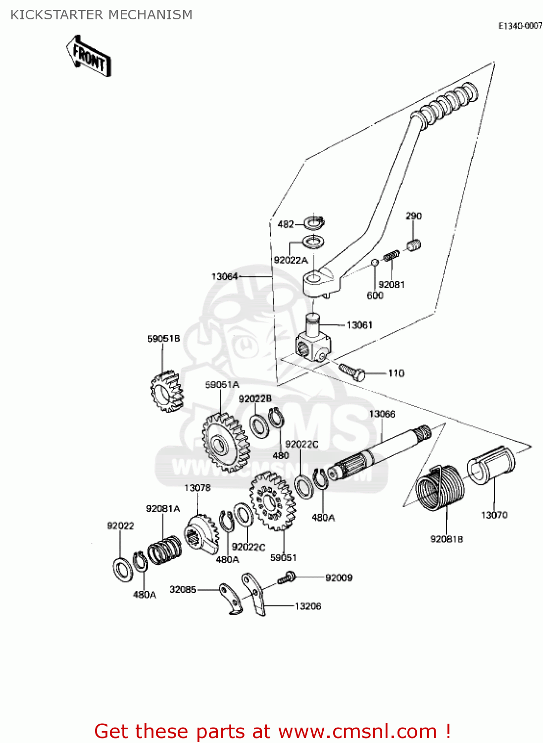 KICKSTARTER MECHANISM AR50A1 1982 USA