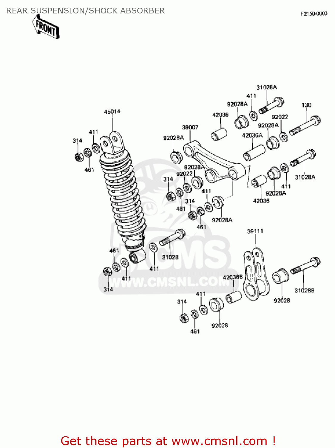 REAR SUSPENSION/SHOCK ABSORBER AR50A1 1982 USA