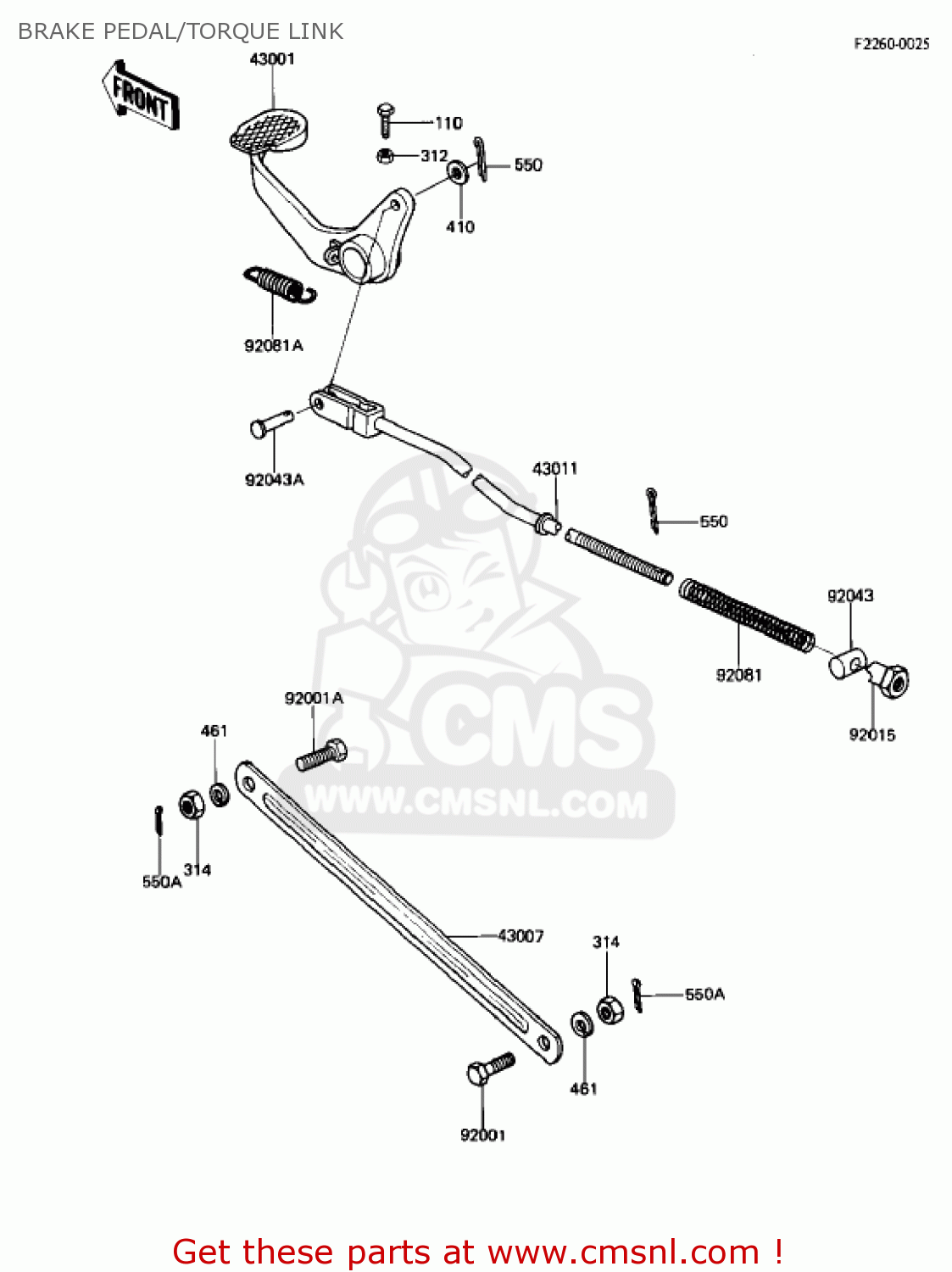 BRAKE PEDAL/TORQUE LINK AR50A1 1982 USA