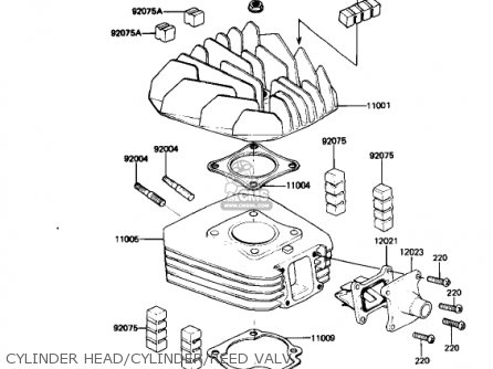 CYLINDER HEAD/CYLINDER/REED VALV - AR50A1 1982 USA