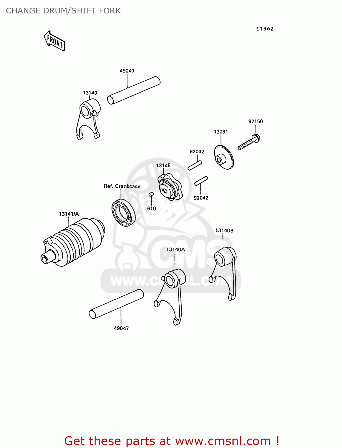 CHANGE DRUM/SHIFT FORK AR50C10 1992 EUROPE UK NL GR SA