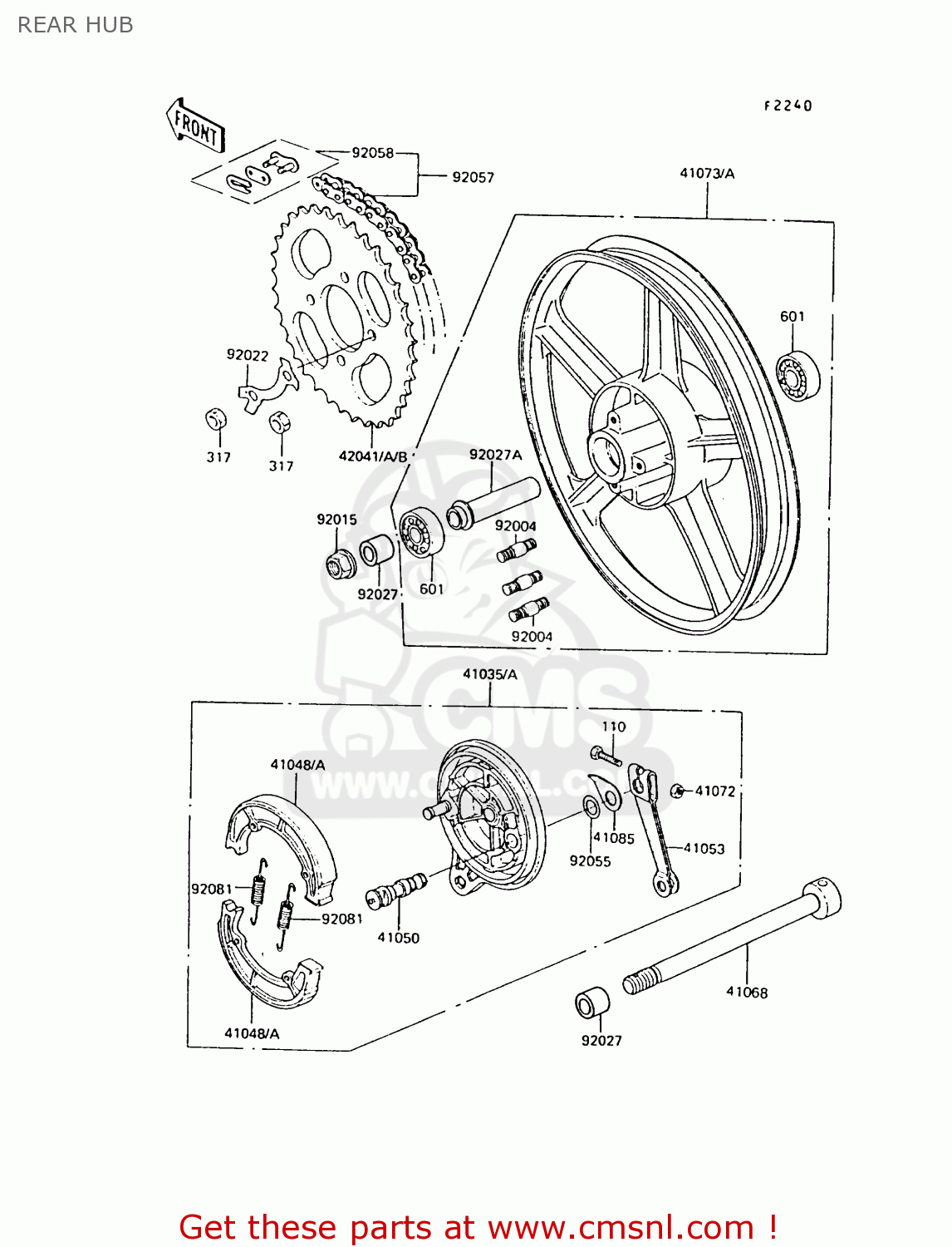 REAR HUB AR50C10 1992 EUROPE UK NL GR SA