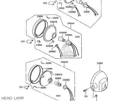 HEAD LAMP - AR50C10 1992 EUROPE UK NL GR SA