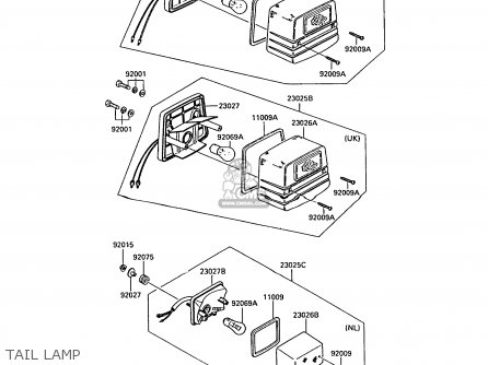 TAIL LAMP - AR50C10 1992 EUROPE UK NL GR SA