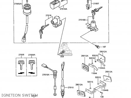 IGNITION SWITCH - AR50C10 1992 EUROPE UK NL GR SA