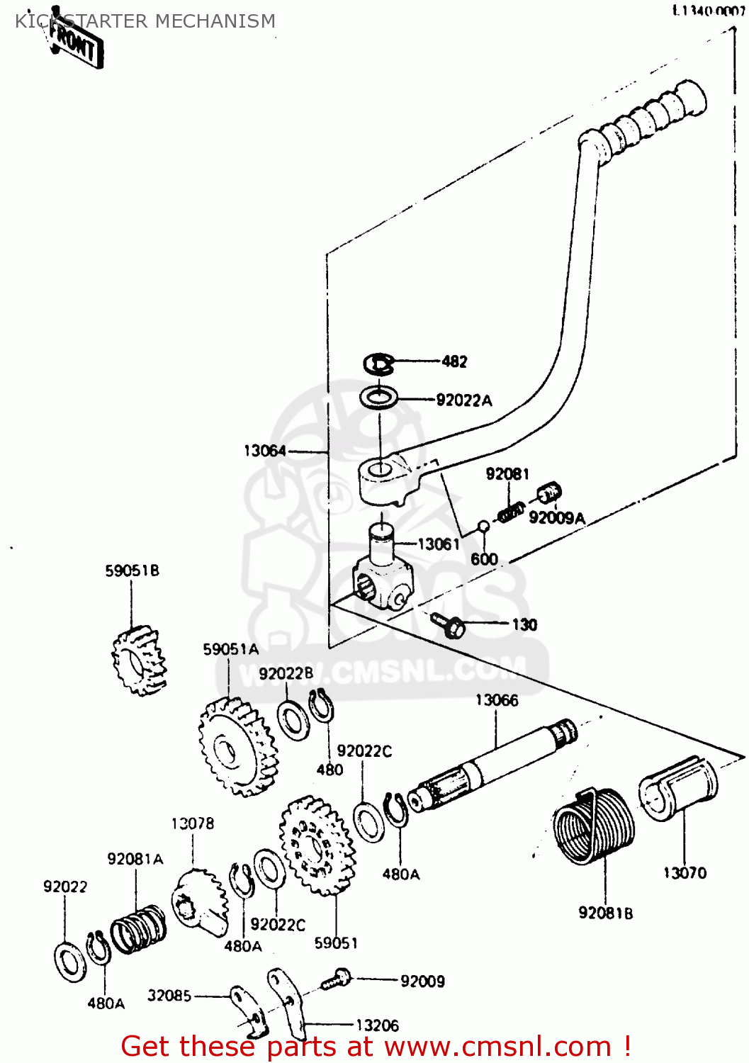 KICKSTARTER MECHANISM AR50C2 1984 UNITED KINGDOM GR ST