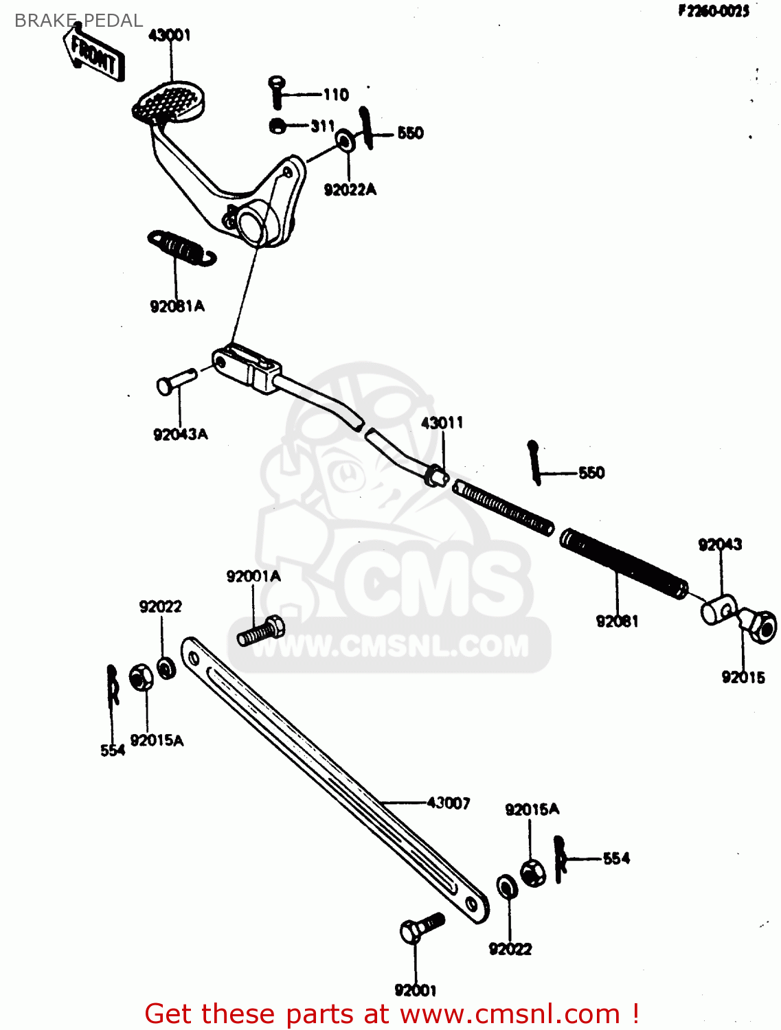 BRAKE PEDAL AR50C2 1984 UNITED KINGDOM GR ST