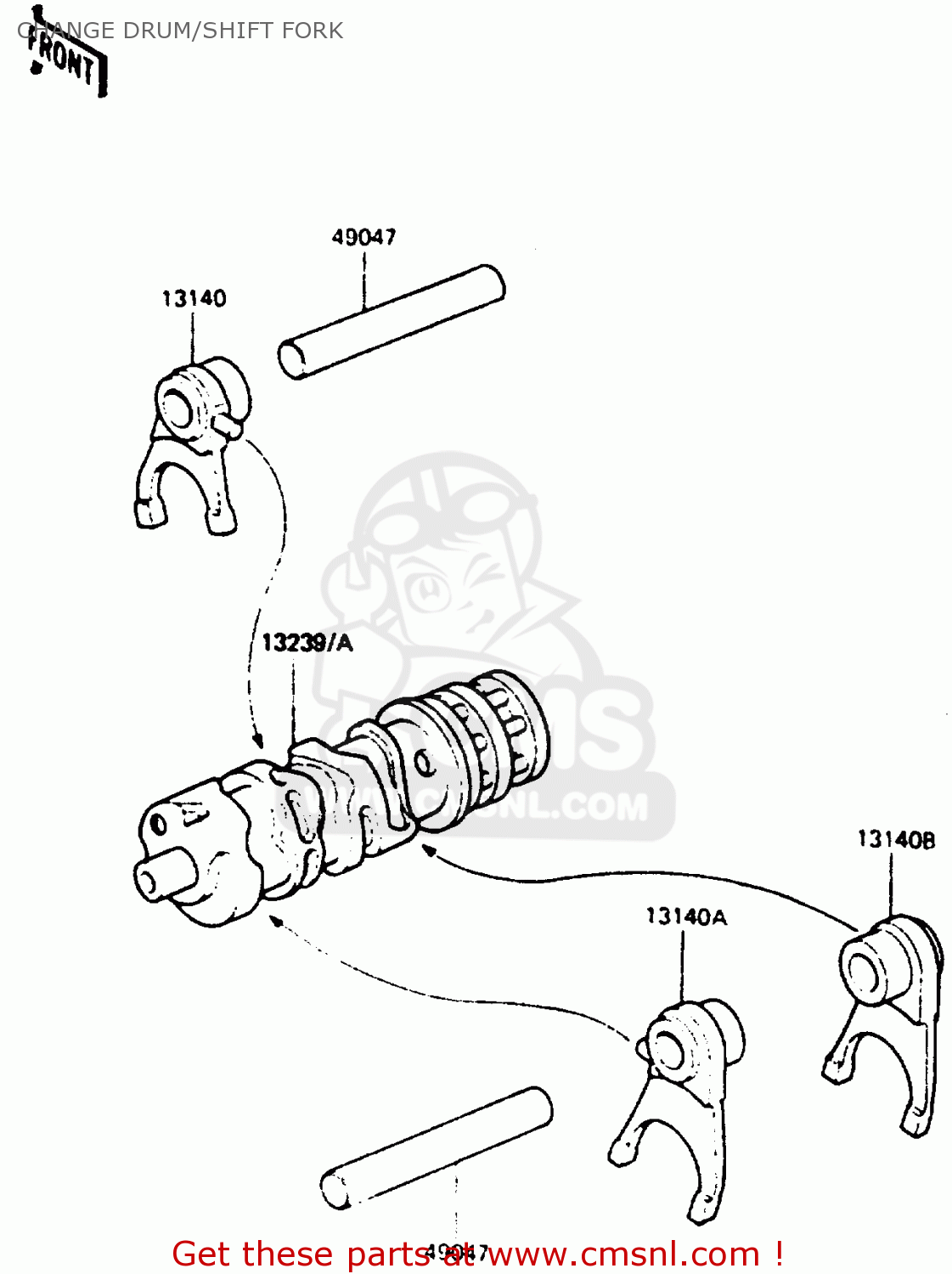 CHANGE DRUM/SHIFT FORK AR50C3 1985 EUROPE UK GR ST