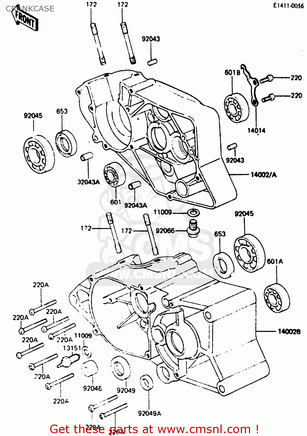 CRANKCASE AR50C3 1985 EUROPE UK GR ST