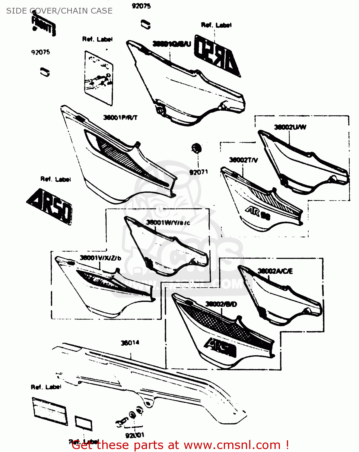 SIDE COVER/CHAIN CASE AR50C3 1985 EUROPE UK GR ST