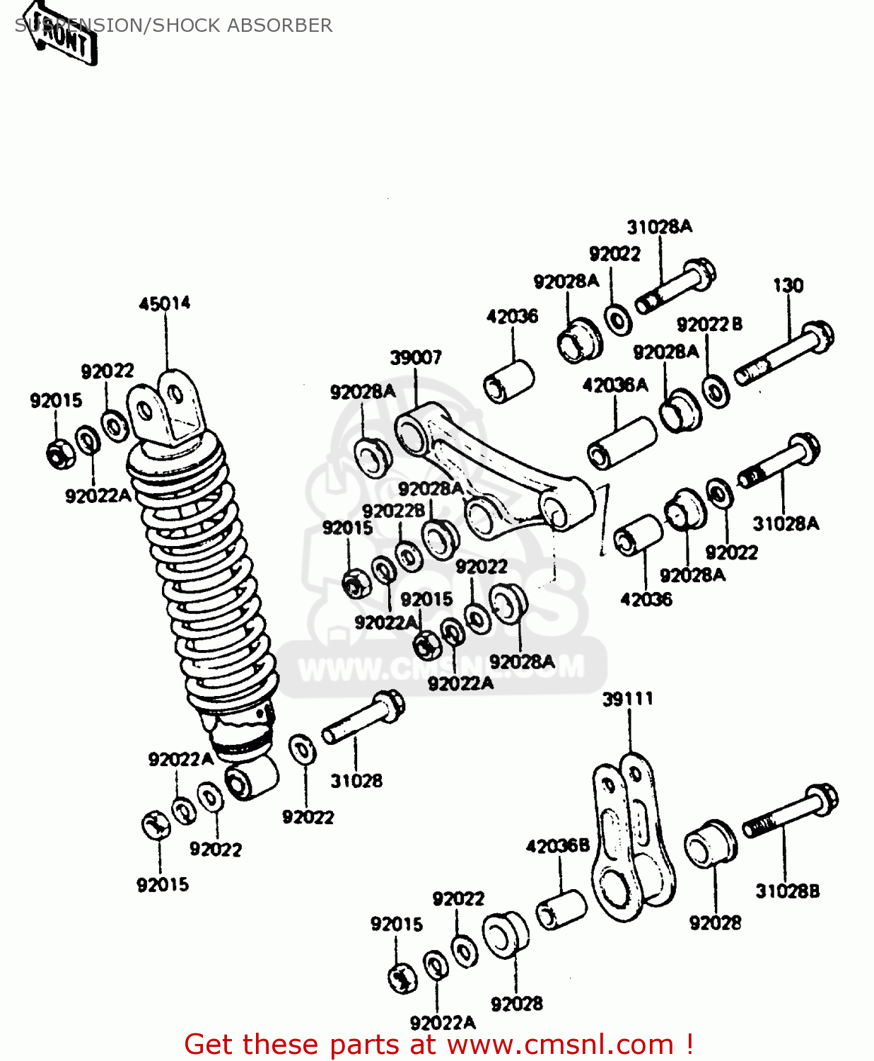 SUSPENSION/SHOCK ABSORBER AR50C4 1986 EUROPE UK GR