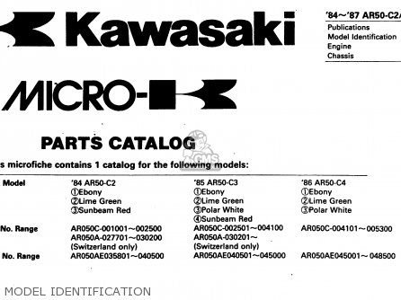 MODEL IDENTIFICATION - AR50C4 1986 EUROPE UK GR