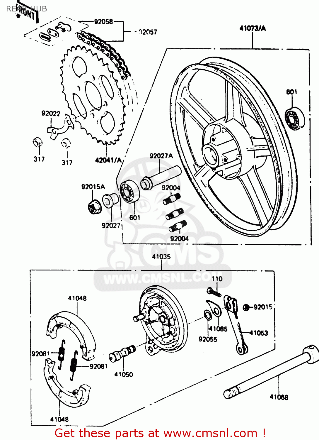 REAR HUB AR50C5 1987 EUROPE UK GR