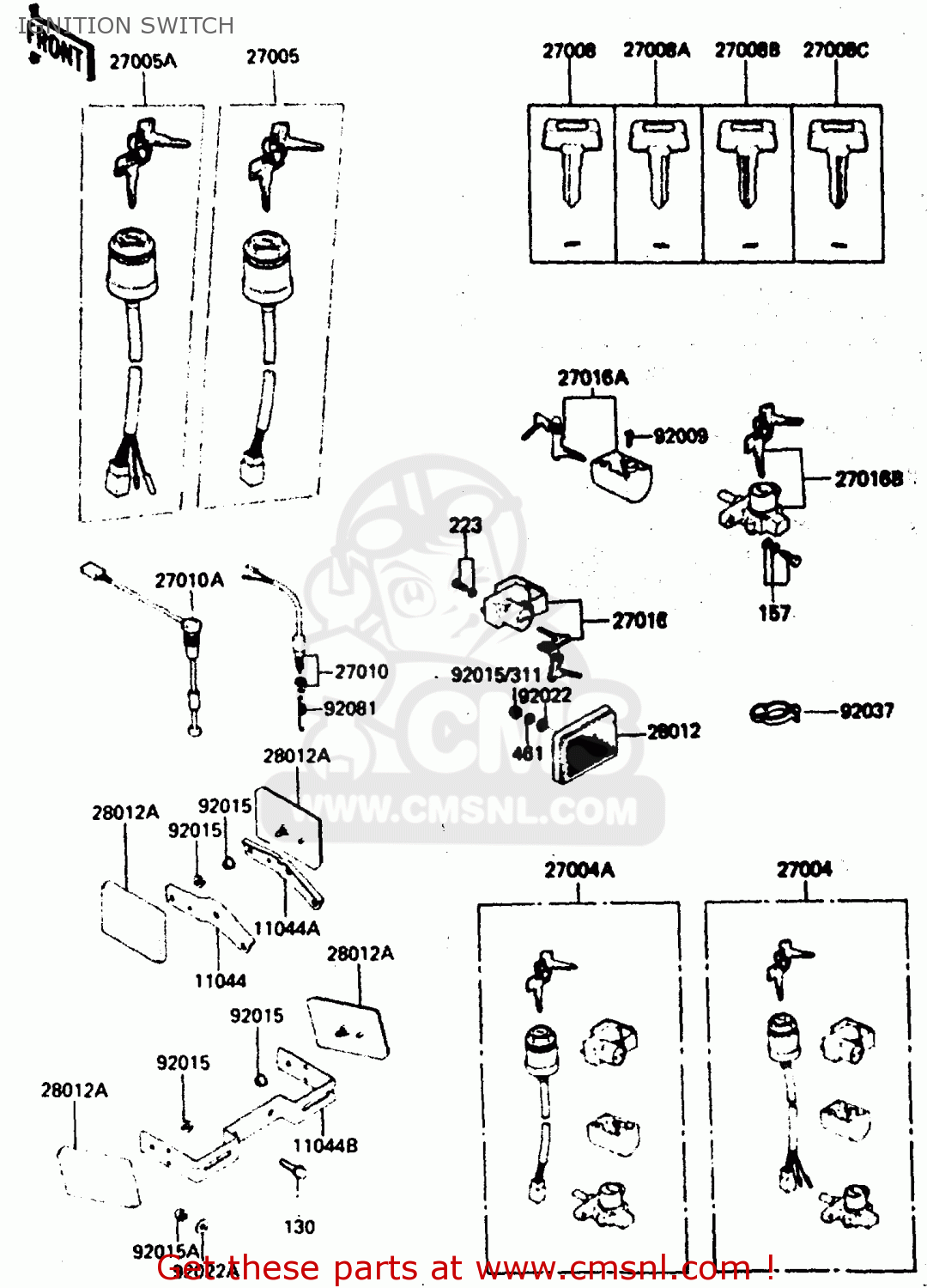IGNITION SWITCH AR50C5 1987 EUROPE UK GR