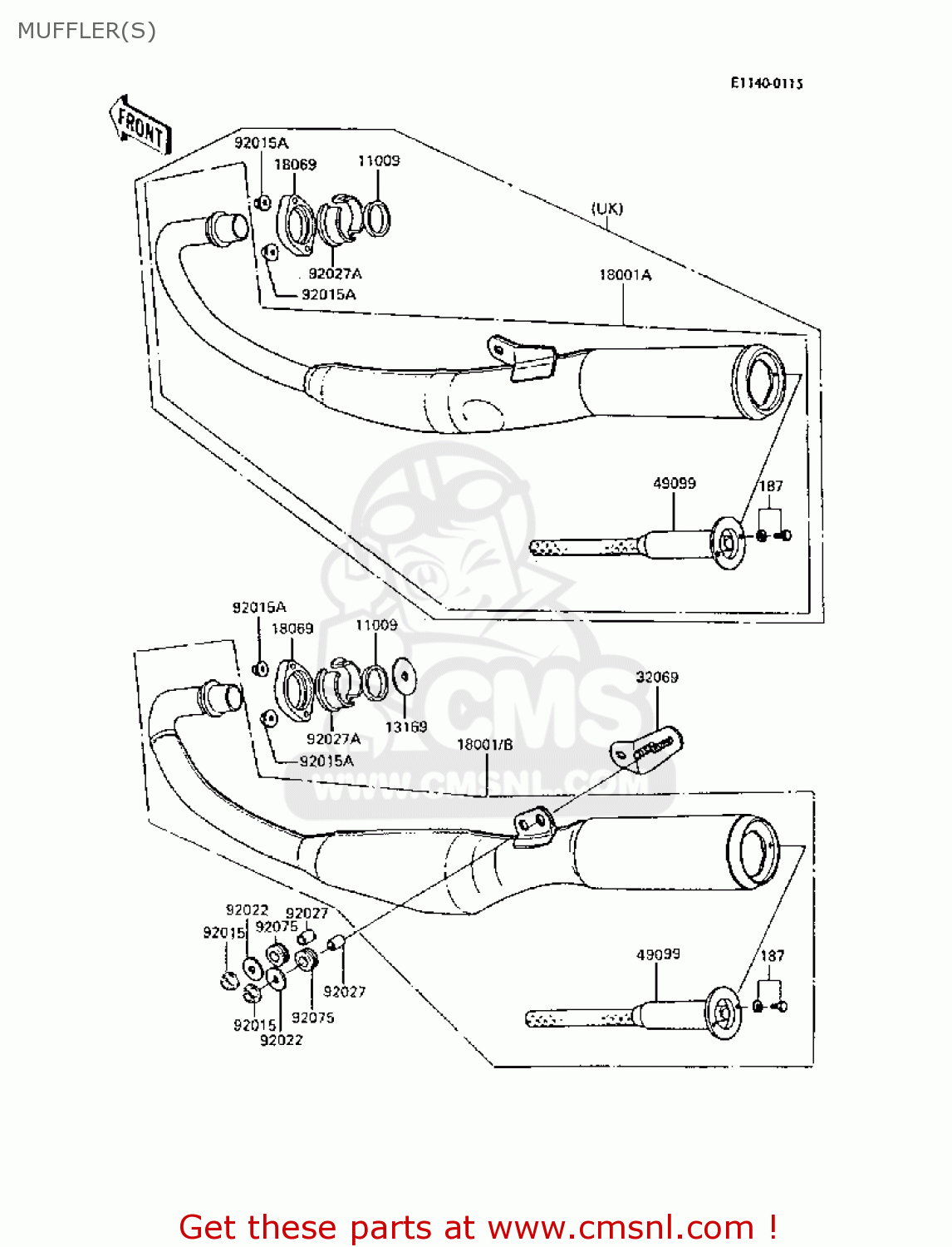 MUFFLER(S) AR50C6 1988 EUROPE UK GR
