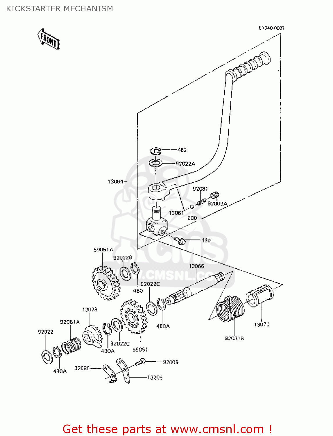 KICKSTARTER MECHANISM AR50C6 1988 EUROPE UK GR