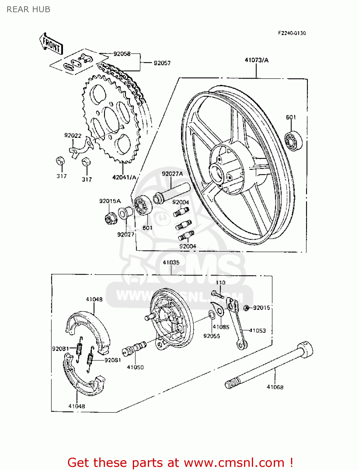 REAR HUB AR50C6 1988 EUROPE UK GR