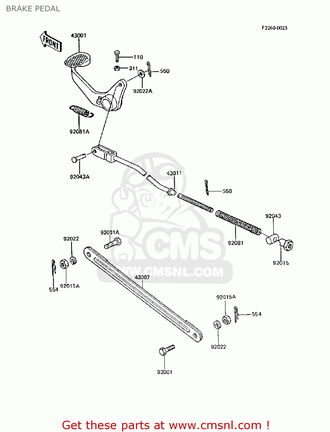 BRAKE PEDAL AR50C6 1988 EUROPE UK GR