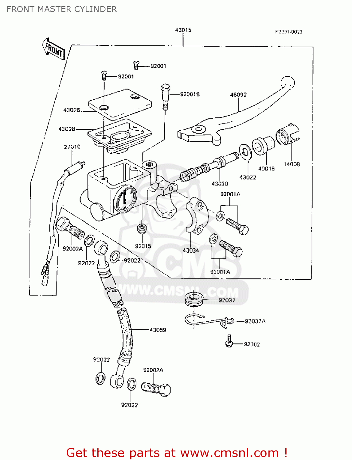 FRONT MASTER CYLINDER AR50C6 1988 EUROPE UK GR