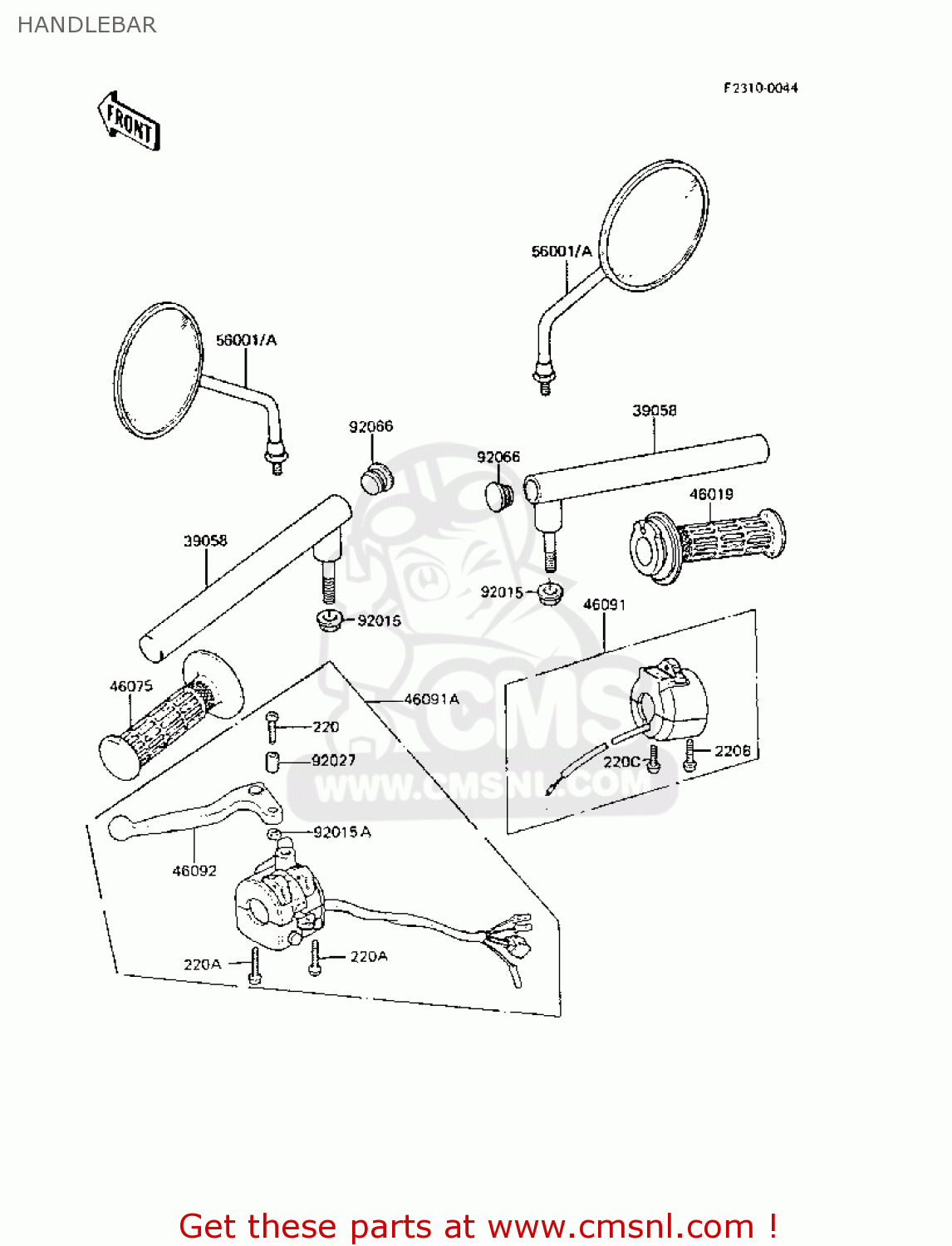 HANDLEBAR AR50C6 1988 EUROPE UK GR